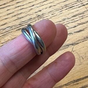 Silver three intertwined ring 7